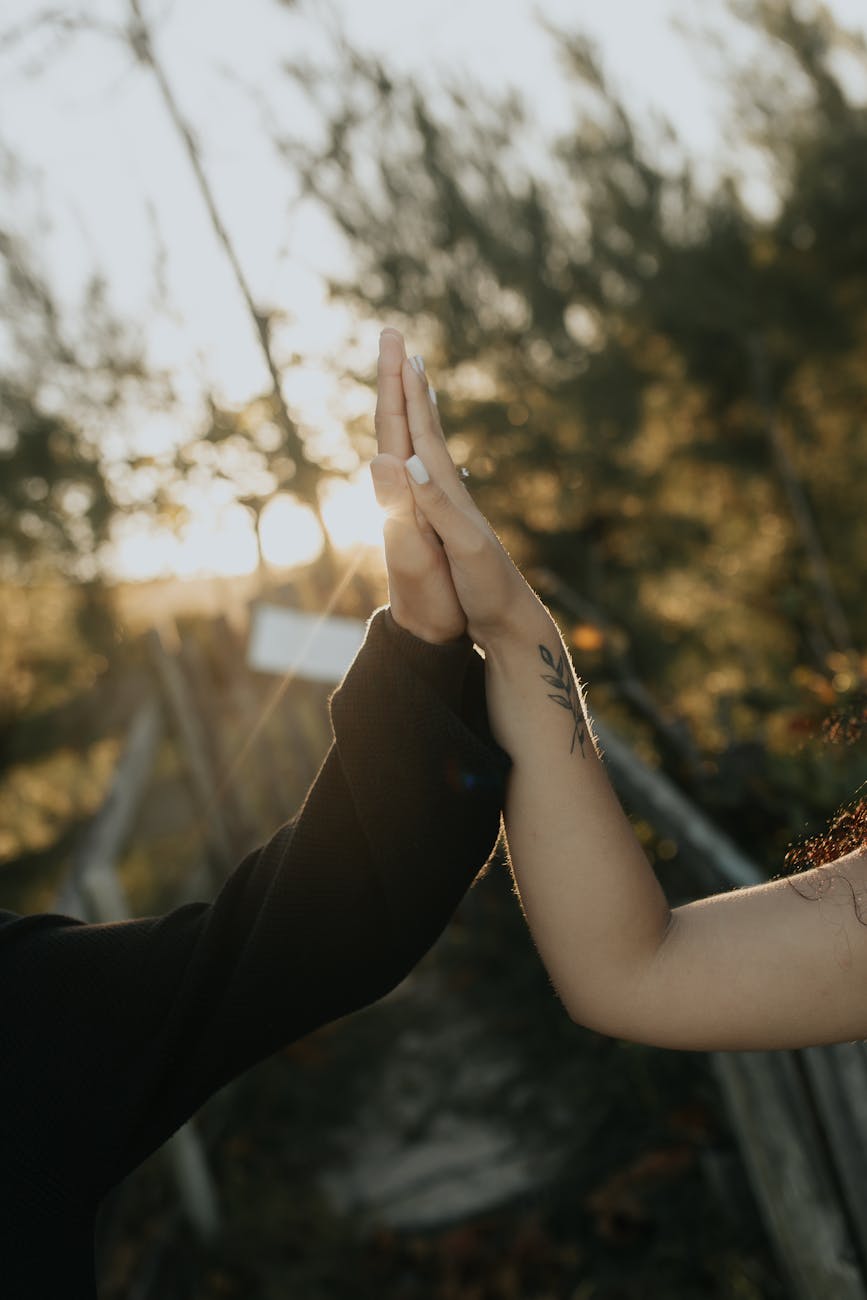 couple doing high five